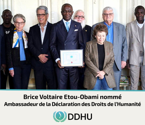 Brice Voltaire Etou-Obami nommé Ambassadeur de la Déclaration des Droits de l’Humanité : une reconnaissance internationale